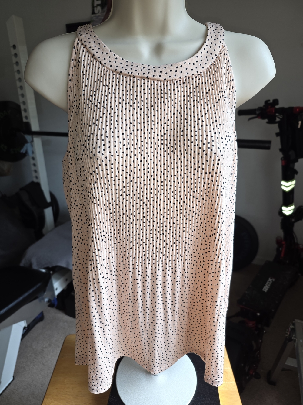 Adrianna Papell Polka Dot Pleated Top NWT